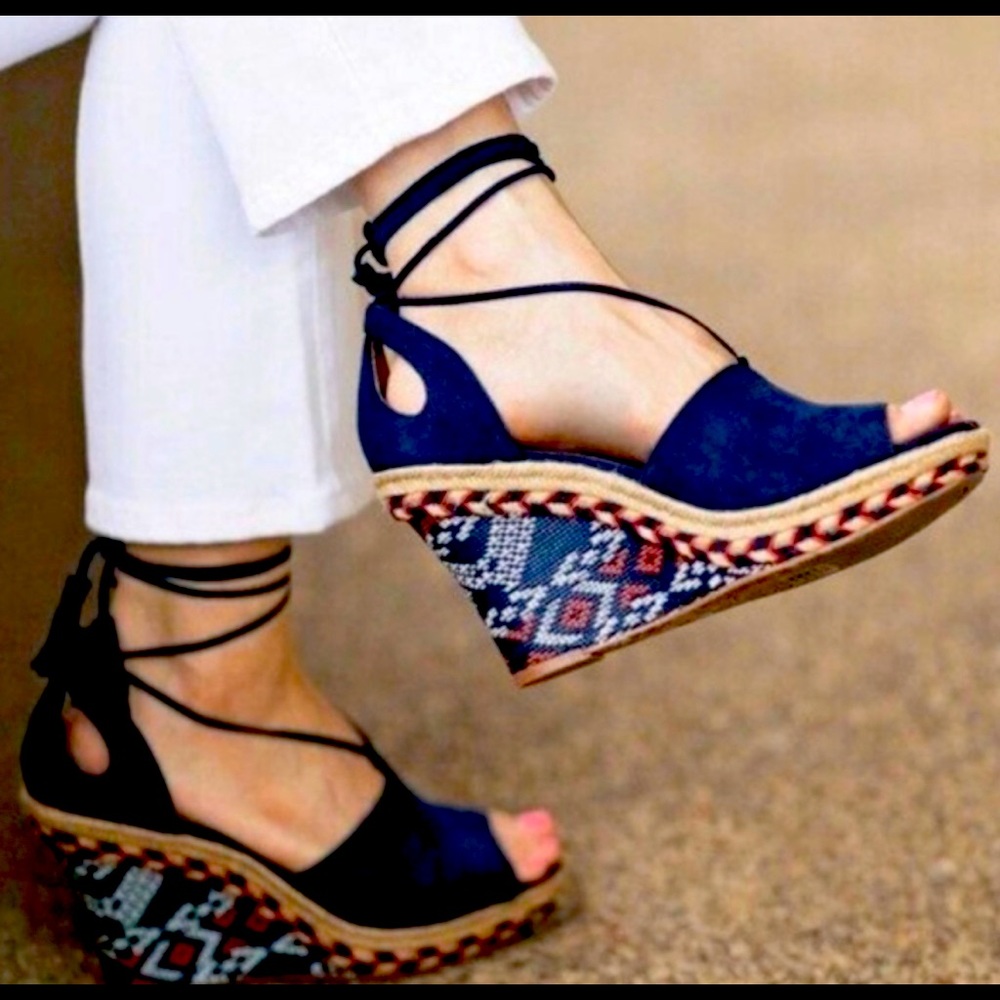 COPY - CAbi Isla Suede Wedge; Size 6 1/2
